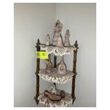 GROUP OF DECORATIVE BELLS, ONE FENTON WITH WALL SH