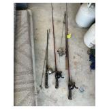 GROUP OF MISCELLANEOUS FISHING POLES ZEBCO SHAKESP