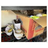 SHELF OF MISCELLANEOUS DECOR ITEMS VINTAGE DOLLS T