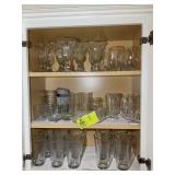 CONTENTS OF CABINET GLASS STEMWARE GLASS COFFEE MU