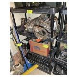 FOUR TIER PLASTIC STORAGE RACK APPROXIMATELY 36 IN