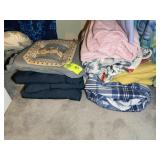GROUP OF BLANKETS AND SEAT CUSHIONS