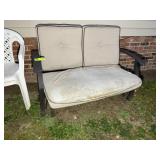 METAL FRAME GLIDER ROCKER AND FOUR PLASTIC PATIO C