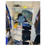 LEFT SIDE OF CLOSET, LADIES, SHOES, AND CLOTHES CH