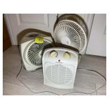 GROUP INCLUDING SMALL ELECTRIC HEATERS AND FAN