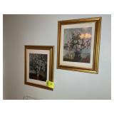GROUP OF FRAMED FLORAL PRINTS 8IN X 10IN AND 14IN