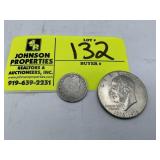 1976 INDEPENDENCE BICENTENNIAL DOLLAR AND 1905 BAR