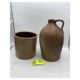 GROUP INCLUDING CERAMIC CROCK APPROXIMATELY 7 AND