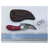 XROSSROADS CUTLERY FIX BLADE DAMASCUS STEEL KNIFE