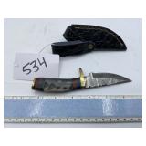 XROSSROADS CUTLERY FIXED BLADE DAMASCUS STEEL KNIF