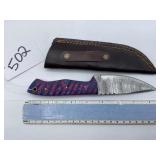XROSSROADS CUTLERY FIXED BLADE DAMASCUS STEEL KNIF