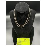 GROUP OF TWO STERLING SILVER NECKLACES, 15IN AND 1