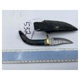 XROSSROADS CUTLERY FIXED BLADE DAMASCUS STEEL KNIF