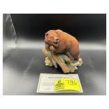 THE DANBURY MINT BROWN BEAR SCULPTURE TITLED HEAVY