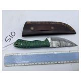 XROSSROADS CUTLERY FIX BLADE DAMASCUS STEEL KNIFE