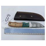 XROSSROADS CUTLERY FIXED BLADE DAMASCUS STEEL KNIF