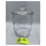 LARGE CLEAR GLASS PLANTERS PEANUT JAR 10 IN WITH L