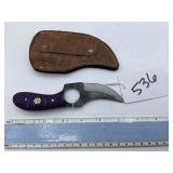 XROSSROADS CUTLERY FIXED BLADE DAMASCUS STEEL KNIF