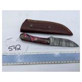 XROSSROADS CUTLERY FIXED BLADE DAMASCUS STEEL KNIF