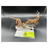 THE DANBURY MINT MOUNTAIN LION AND WHITETAIL DEER
