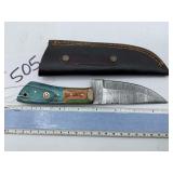 XROSSROADS CUTLERY FIX BLADE DAMASCUS STEEL KNIFE