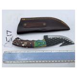 XROSSROADS CUTLERY FIXED BLADE STEEL KNIFE GREEN A