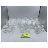 GROUP OF CLEAR GLASS STEMWARE DESSERT DISHES SHERR