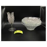 GROUP OF CLEAR PRESSED GLASS CENTER BOWLS