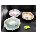 GROUP OF THREE VINTAGE DECORATIVE BOWLS