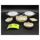 PAIR OF JOHAN HAVILAND BAVARIA BOWLS WITH HANDLES,