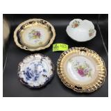 GROUP OF VINTAGE DECORATIVE SERVING BOWLS AND PLAT