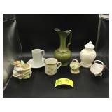 GROUP OF MISCELLANEOUS ITEMS TEACUP AND SAUCER JAR