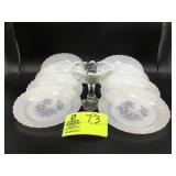 GROUP OF EIGHT VINTAGE TERMOCRISA MILK GLASS PLATE