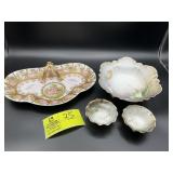 GROUP OF VINTAGE DECORATIVE SERVING PIECES THREE M