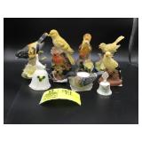 GROUP OF DECORATIVE ITEMS STATUES FIGURINES BELLS
