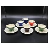 GROUP OF CZECHOSLOVAKIAN TEACUPS AND SAUCERS