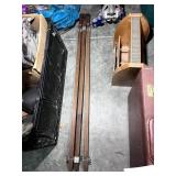 GROUP INCLUDING WOODEN SURVEYING TRIPOD "ANCO BIL