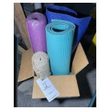 BOX WITH MISCELLANEOUS YOGA MATS
