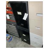 PAIR OF TWO DRAWER METAL FILING CABINETS, BLACK
