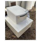 GROUP OF PLASTIC STORAGE CONTAINERS