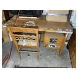 WOODEN DESK APPROXIMATELY 42 IN BY 24 IN BY 29 IN