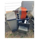 TRASH CAN AND ROLLING TOTES