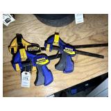 GROUP INCLUDING TWO IRWIN BAR CLAMPS AND QUICK GRI