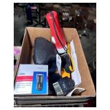 BOX WITH VINTAGE CAMERA ITEMS