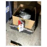 DEWALT STORAGE BIN WITH MISC PLUMBING FITTINGS AND