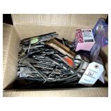 BOX CONTAINING LARGE GROUP OF ASSORTED DRILL BITS,