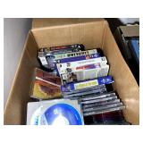 LARGE GROUP OF VHS TAPES AND CASSETTE TAPES CDS