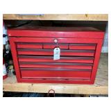 SEVEN DRAWER RED TOOL CHEST WITH FOLD UP TOP