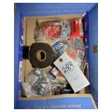 BOX OF MISCELLANEOUS ELECTRICAL ITEMS TAPE WIRE NU