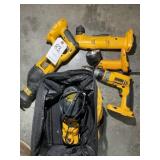 BAG WITH 18 VOLT DEWALT CORDLESS POWER TOOLS DRILL